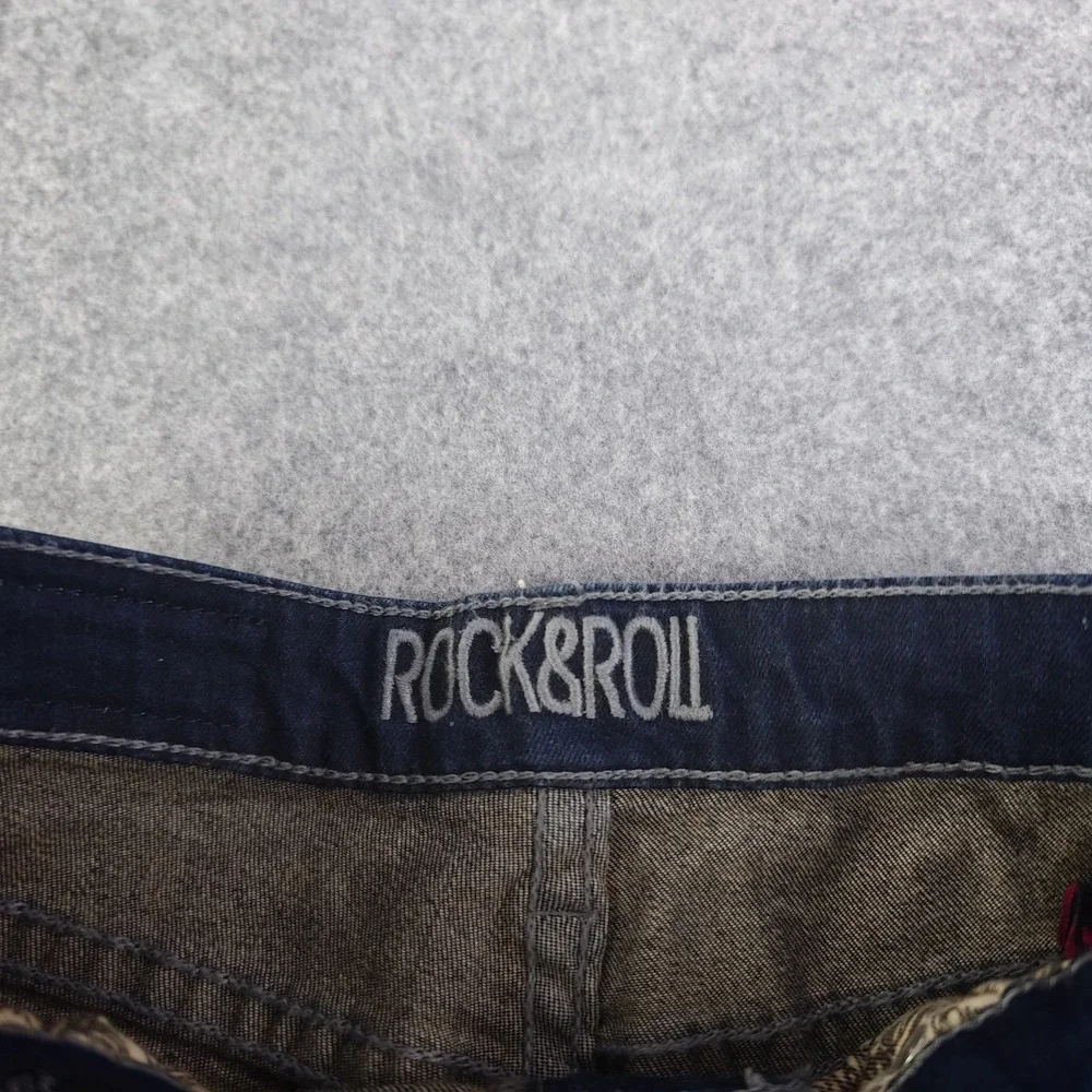 Rock & Roll Denim High Rise Bell Bottom Jeans Women's 28x32 Blue Dark Wash